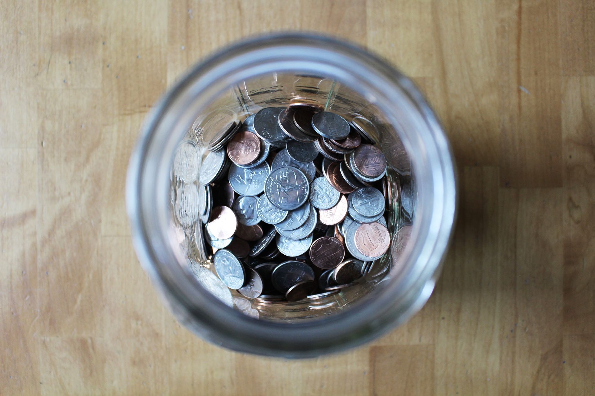 pennies in a jar