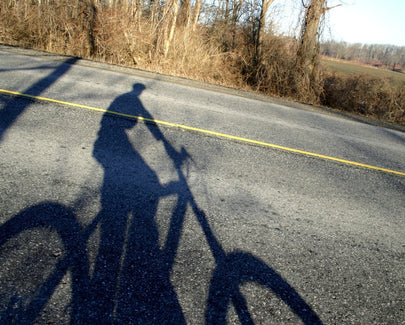 bike shadow in the morning sun