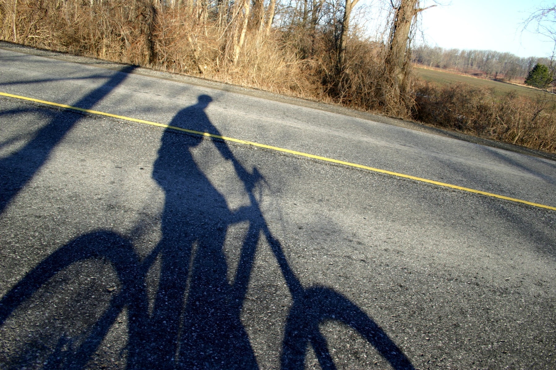 bike shadow in the morning sun