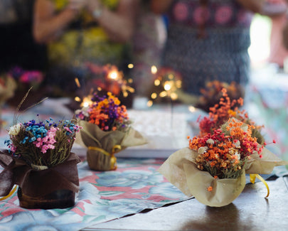 assorted-color flower decor on table
