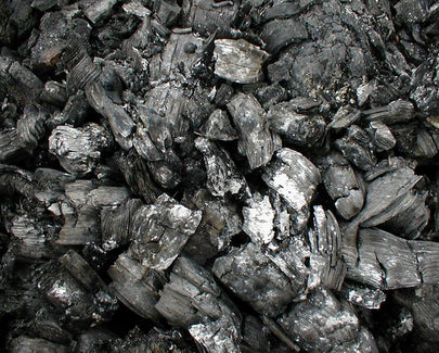 pieces of charcoal