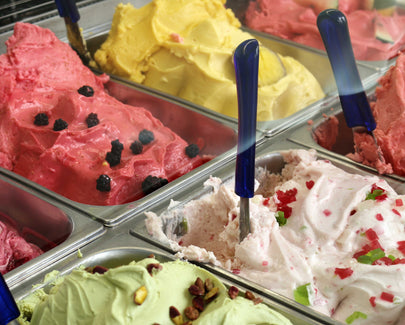 a variety of gelato flavors