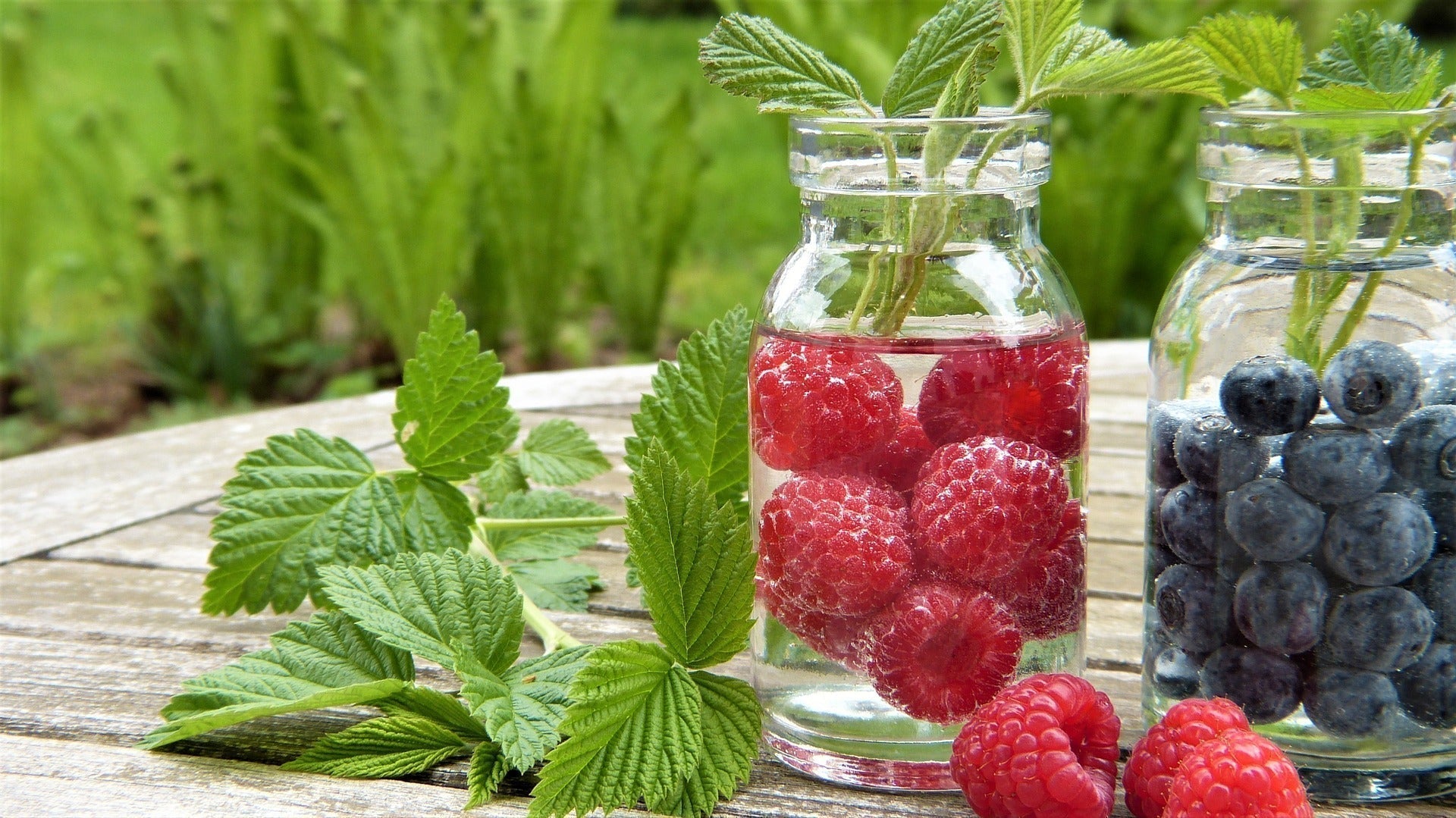 Water, Fruit, Raspberries image