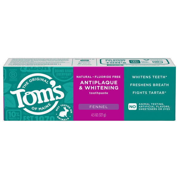 Fennel Fluoride-Free Antiplaque & Whitening Toothpaste - Tom's of Maine