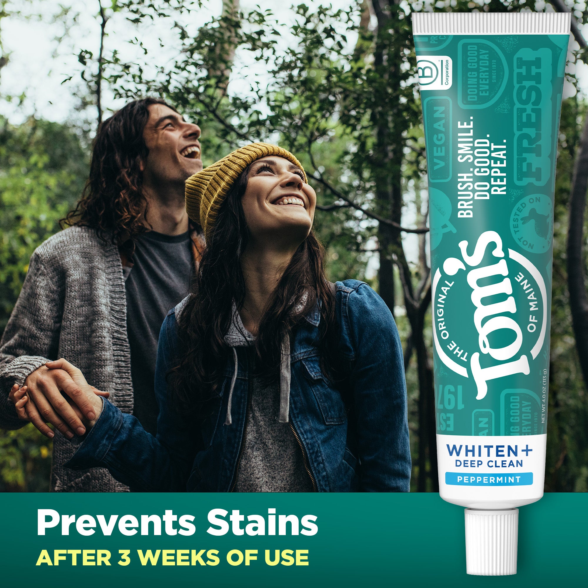 Whiten Plus Deep Clean Whitening Toothpaste, Peppermint - Tom's of