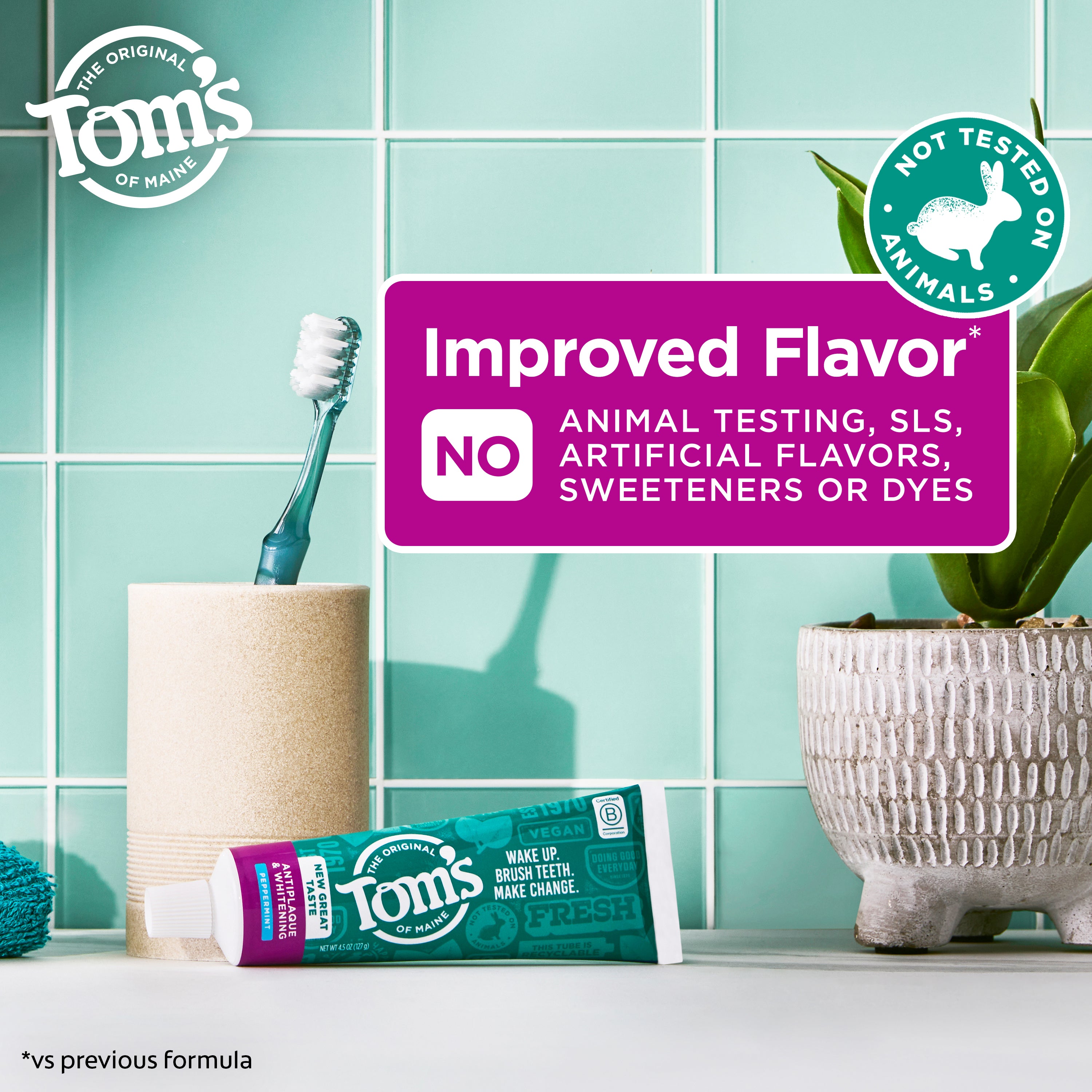Fluoride-Free Antiplaque & Whitening Peppermint Toothpaste - Tom's