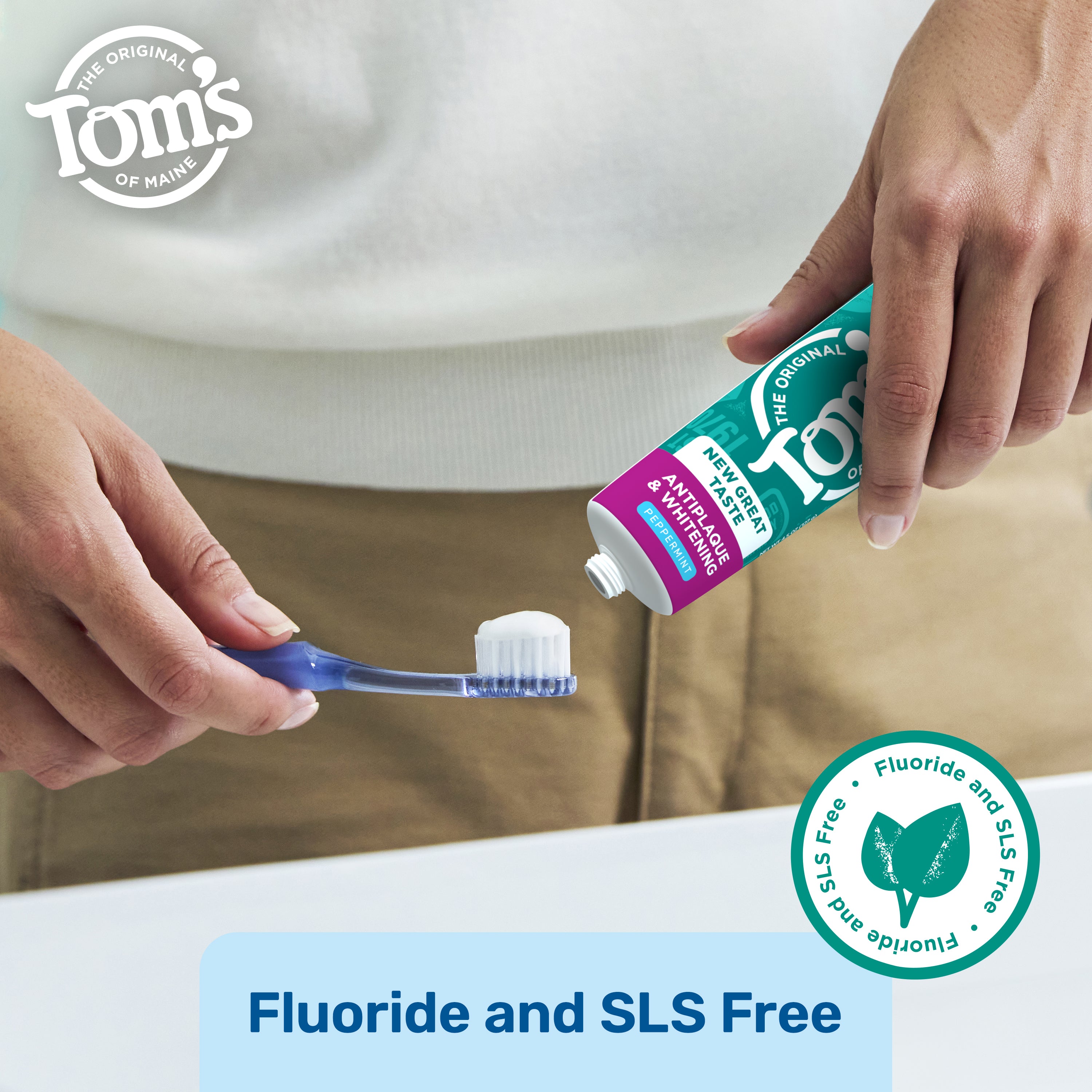 Fluoride-Free Antiplaque & Whitening Peppermint Toothpaste - Tom's