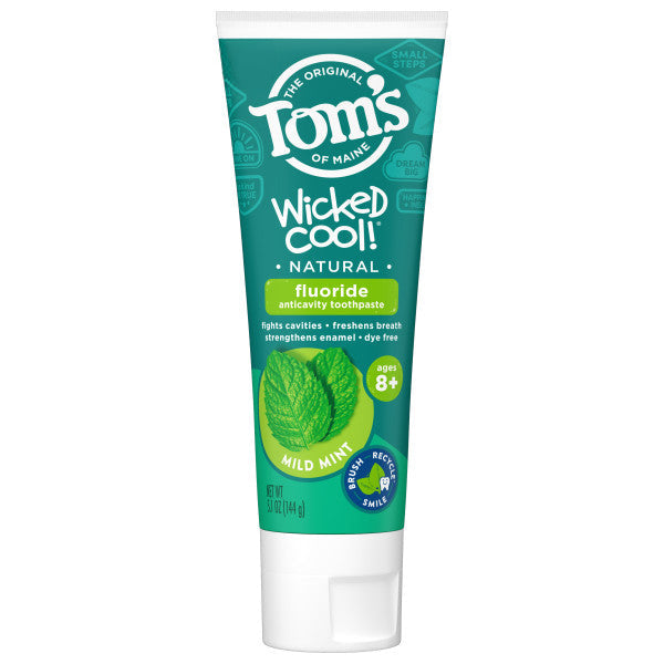 Wicked Cool! Natural Mild Mint Toothpaste for Kids with Fluoride