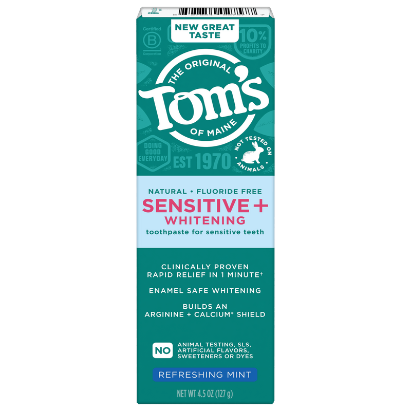 Sensitive + Whitening Fluoride-Free Refreshing Mint Natural Toothpaste