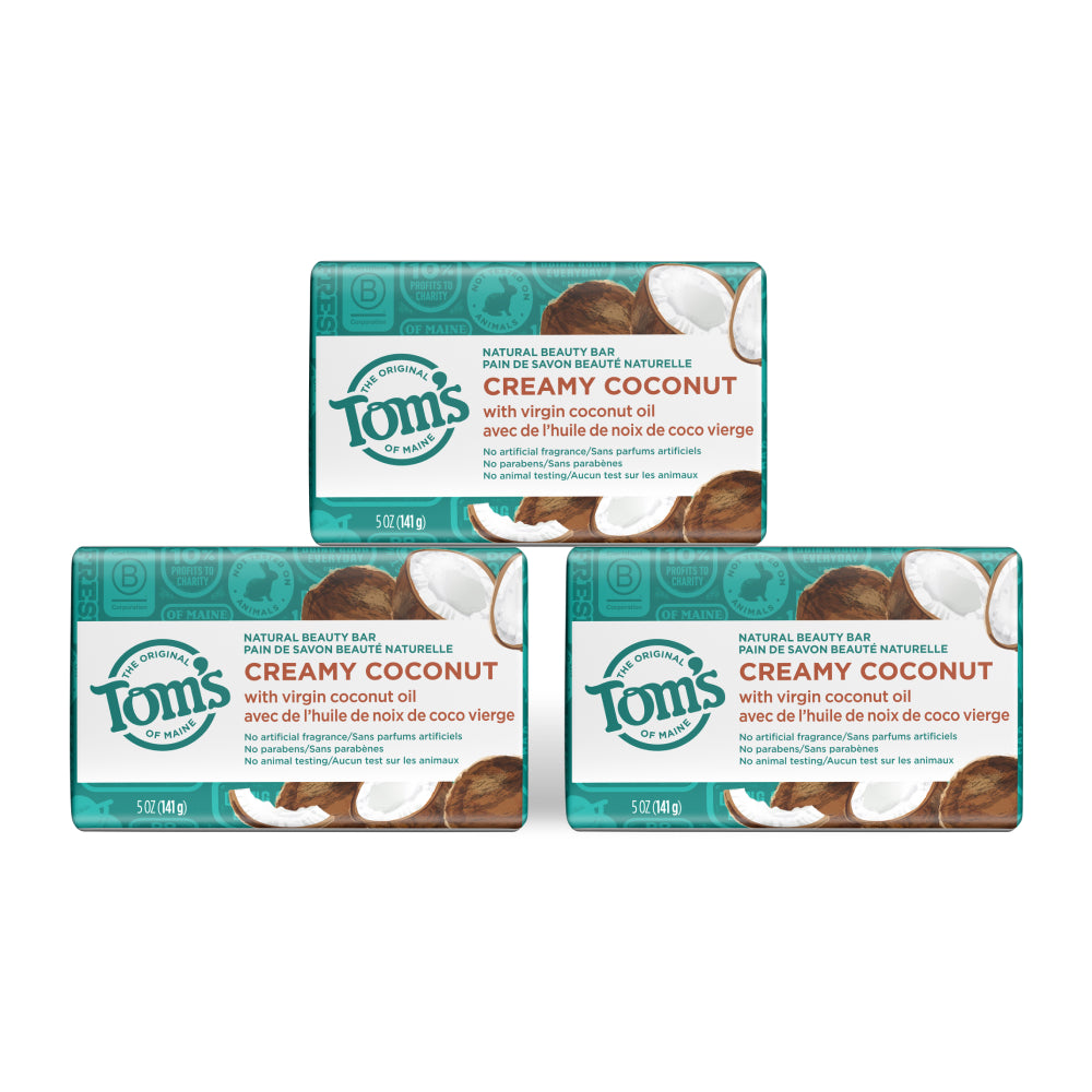 Natural Beauty Bar Soap in Creamy Coconut 3 pack - Tom's of Maine