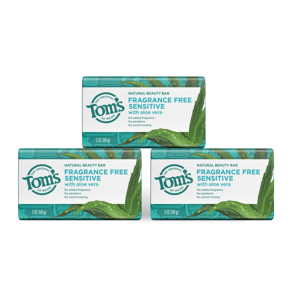 Natural Fragrance-Free Sensitive Beauty Bar Soap 3 pack- Tom's of Maine
