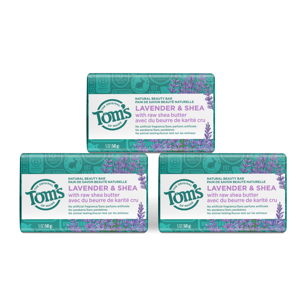 Lavender & Shea Natural Beauty Bar Soap 3 pack - Tom's of Maine